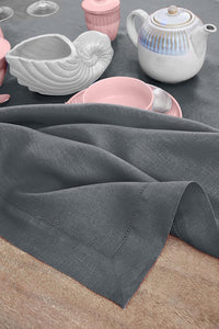 Hemstitched Table Linens (Dark Grey Color)