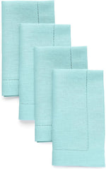Load image into Gallery viewer, Hemstitched Table Linens (Aqua Blue Color)
