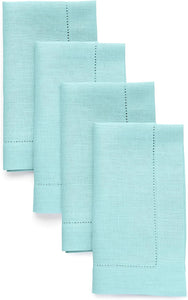 Hemstitched Table Linens (Aqua Blue Color)