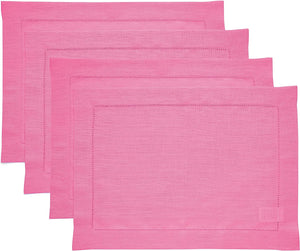 Hemstitched Table Linens (Pink Flamingo Color)