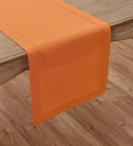 Hemstitched Table Linens (Pumpkin Color)