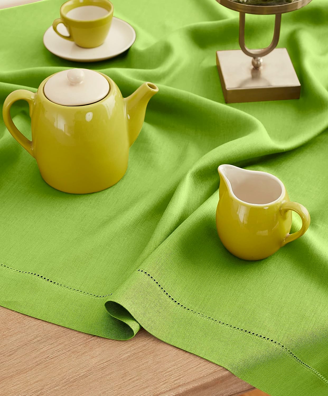 Hemstitched Table Linens (Lime Color)