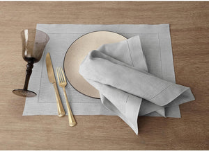 Hemstitched Table Linens (Soft Grey Color)