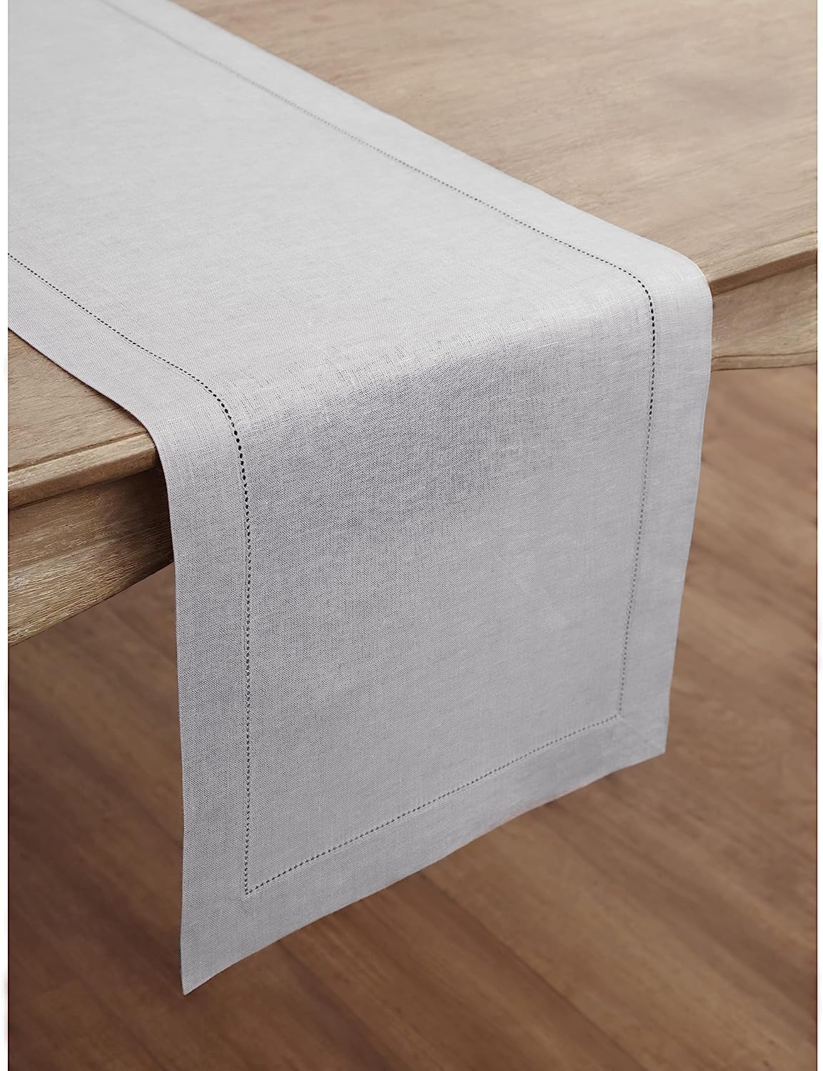 Hemstitched Table Linens (Soft Grey Color)