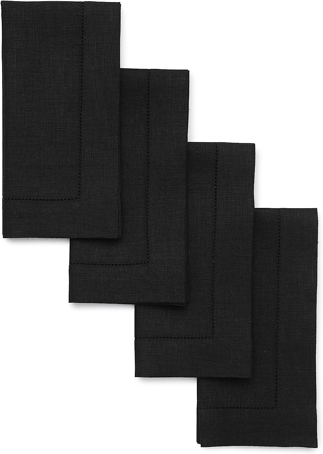 Hemstitched Table Linens (Black Color)