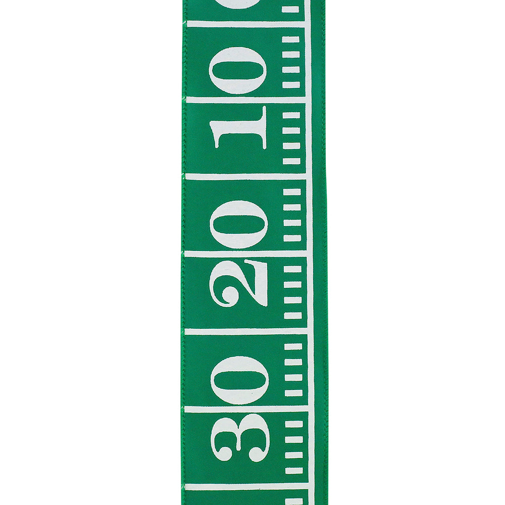 Football Field Wired Edge Ribbon - Green Color -- 2.5" x 10 Yards