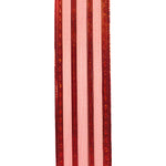 Load image into Gallery viewer, 1 ½ inch x 10 yards ---  Red --- Sheer Metallic Stripes Value Christmas Ribbon
