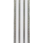 Load image into Gallery viewer, 1 ½ inch x 10 yards ---  Silver --- Sheer Metallic Stripes Value Christmas Ribbon
