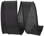 Load image into Gallery viewer, 1 ½ inch x 10 yards --- Every Day Linen Value Wired Edge Ribbon --- Black
