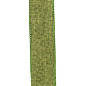 1 ½ inch x 10 yards --- Every Day Linen Value Wired Edge Ribbon --- Moss