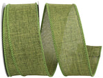 Load image into Gallery viewer, 1 ½ inch x 10 yards --- Every Day Linen Value Wired Edge Ribbon --- Moss
