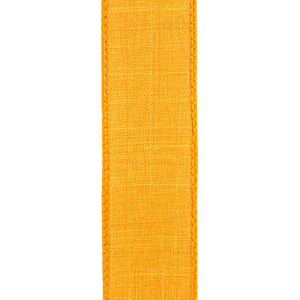 1 ½ inch x 10 yards --- Every Day Linen Value Wired Edge Ribbon --- Orange