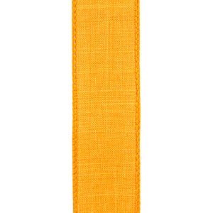 1 ½ inch x 10 yards --- Every Day Linen Value Wired Edge Ribbon --- Orange