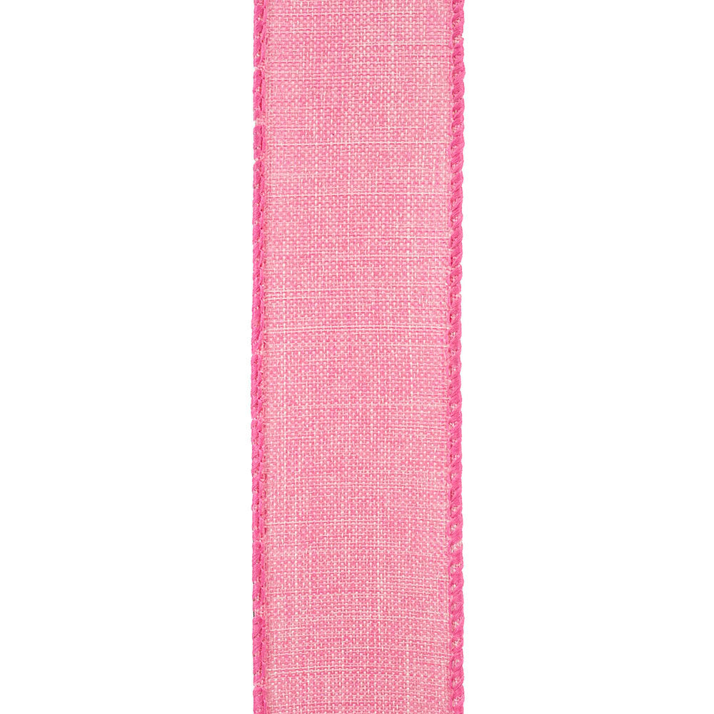 1 ½ inch x 10 yards --- Every Day Linen Value Wired Edge Ribbon --- Pink