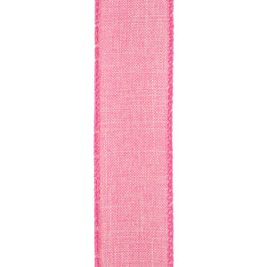 1 ½ inch x 10 yards --- Every Day Linen Value Wired Edge Ribbon --- Pink