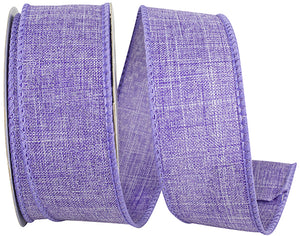 1 ½ inch x 10 yards --- Every Day Linen Value Wired Edge Ribbon --- Purple