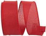 Load image into Gallery viewer, 1 ½ inch x 10 yards --- Every Day Linen Value Wired Edge Ribbon --- Red
