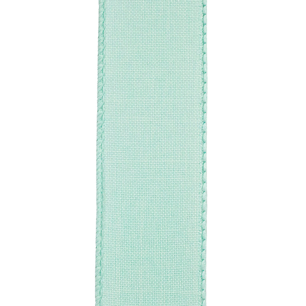 1 ½ inch x 10 yards --- Every Day Linen Value Wired Edge Ribbon --- Aqua