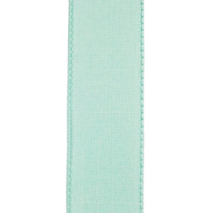 1 ½ inch x 10 yards --- Every Day Linen Value Wired Edge Ribbon --- Aqua