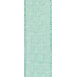 1 ½ inch x 10 yards --- Every Day Linen Value Wired Edge Ribbon --- Aqua