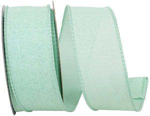 1 ½ inch x 10 yards --- Every Day Linen Value Wired Edge Ribbon --- Aqua