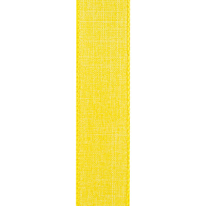 1 ½ inch x 10 yards --- Every Day Linen Value Wired Edge Ribbon --- Yellow