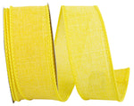 Load image into Gallery viewer, 1 ½ inch x 10 yards --- Every Day Linen Value Wired Edge Ribbon --- Yellow
