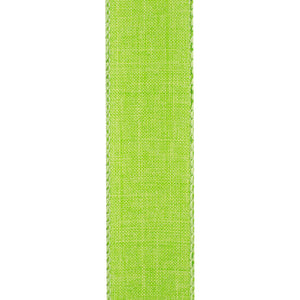 1 ½ inch x 10 yards --- Every Day Linen Value Wired Edge Ribbon --- Lime