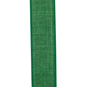 1 ½ inch x 10 yards --- Every Day Linen Value Wired Edge Ribbon --- Emerald