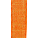 Load image into Gallery viewer, 1 ½ inch x 10 yards --- Every Day Linen Value Wired Edge Ribbon --- Tangerine
