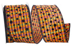 Load image into Gallery viewer, Plaid Felt Dots Wired Edge Ribbon -- Various Yard Sizes
