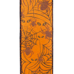 Load image into Gallery viewer, 10 yards --- 2 ½ inch -- Spider Web Glitter Wired Edge Ribbon, Orange
