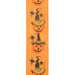 Load image into Gallery viewer, 10 yards --- 2 ½ inch --  Jack-O-Lantern Web Linen Wired Edge Ribbon
