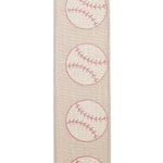 Load image into Gallery viewer, Baseball Linen Sparkle Wired Edge Ribbon - Natural Color -- 2.5&quot; x 10 Yards
