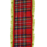 Load image into Gallery viewer, 10 yards --- 2.5 inch -- Lime Fringe Traditional Plaid Wired Edge - Christmas Ribbon
