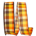 Load image into Gallery viewer, Country Field Tonal Plaid Wired Edge Ribbon -- Various Yard Sizes
