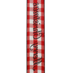 Load image into Gallery viewer, &quot;MERRY CHRISTMAS&quot; Celine Plaid Twill - Wired Edge Ribbon (Red &amp; White)-- Various Yard Sizes
