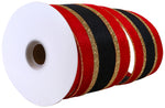 Load image into Gallery viewer, 10 yards --- 4 inch -- Velvet Plush Overlay Glitter Wired Edge - Christmas Ribbon
