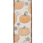 Load image into Gallery viewer, 10 yards --- 2 ½ inch --  Pumpkin Stitch Hopsack Wired Edge Ribbon
