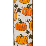 Load image into Gallery viewer, 10 yards --- 2 ½ inch --  Pumpkin Stitch Hopsack Wired Edge Ribbon
