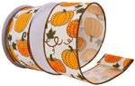 Load image into Gallery viewer, 10 yards --- 2 ½ inch --  Pumpkin Stitch Hopsack Wired Edge Ribbon
