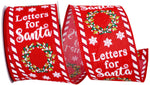 Load image into Gallery viewer, 10 yards --- 2 ½ inch --  Letters for SANTA - Wired Edge Ribbon
