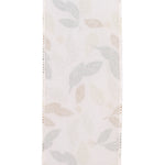 Load image into Gallery viewer, The reverse side of the 100% polyester textured leaf ribbon, displaying a muted, soft silhouette of the autumn foliage pattern through the woven backing.
