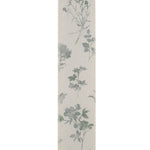 Load image into Gallery viewer, Close-up front view of the Dainty Floral Impressions ribbon showcasing the textured faux-linen weave, thin green floral stems, and a stitched decorative border.
