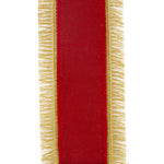 Load image into Gallery viewer, 5 yards --- 2 ½ inch -- Red / Gold Color --- Velvet Plush Regal Fringe Wired Edge - Christmas Ribbon
