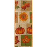 Load image into Gallery viewer, 10 yards --- 2 ½ inch --  Harvest Stitched Squares Linen Wired Edge Ribbon
