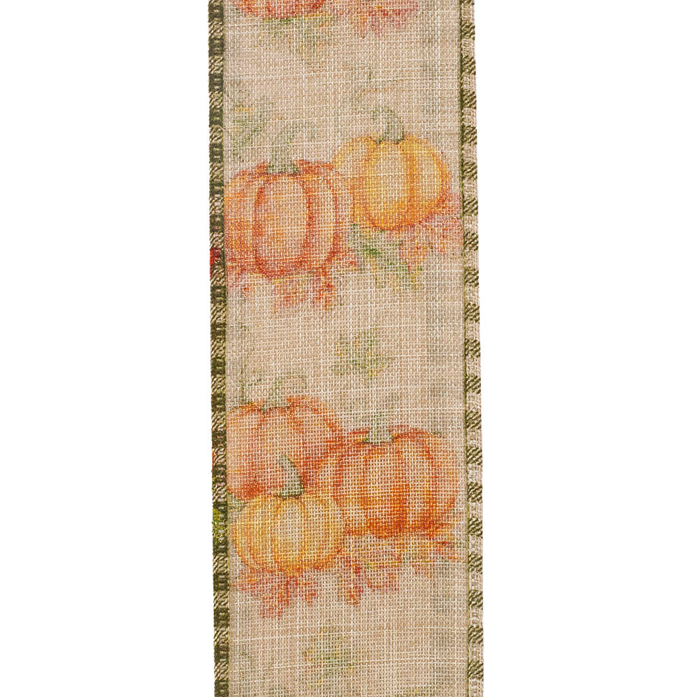 10 yards --- 2 ½ inch --  Pumpkin Patch Glitter Gingham Wired Edge Ribbon, Moss & Burgundy Colors