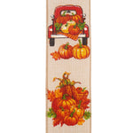 Load image into Gallery viewer, 10 yards --- 2 ½ inch -- Pickup Truck Pumpkins Linen Wired Edge Ribbon
