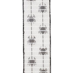 Load image into Gallery viewer, 10 yards --- 2 ½ inch -- Spider Crawlers Flocked Wired Edge Ribbon, White / Black
