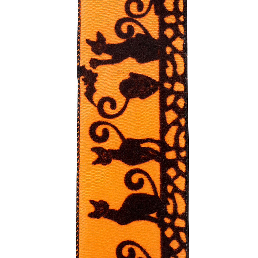 10 yards --- 2 ½ inch -- Cats Flocked Wired Edge Ribbon – Blanks for ...